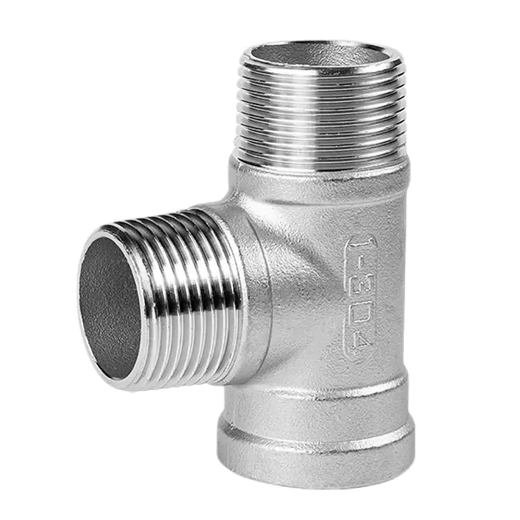 BSP rustfrit stål han-hun-hun Tee fitting