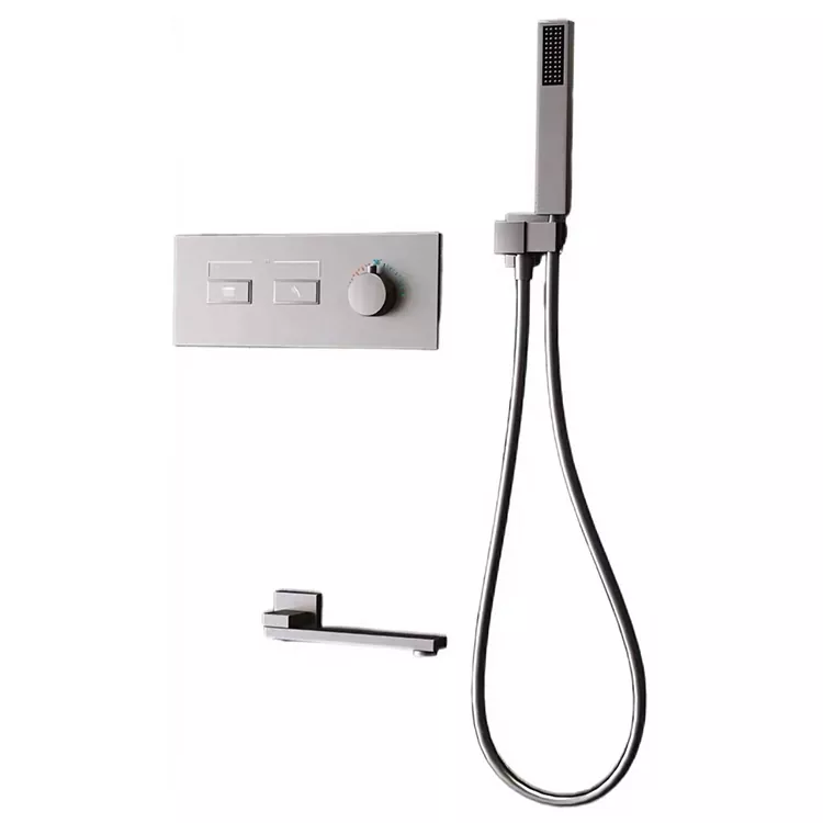 Minimalistisk Dark Gunmetal Dual-Outlet Brusehoved