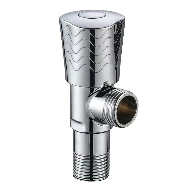 Spejlfinish Bright Chrome bølgemønster vinkelventil